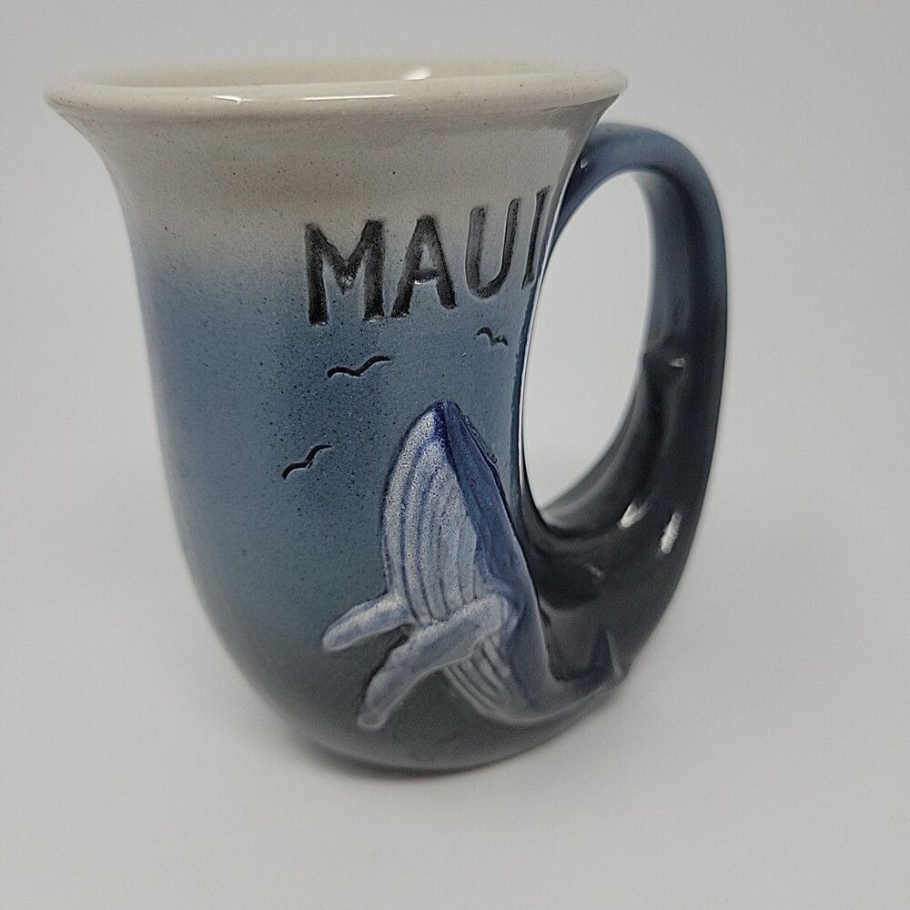 VTG Hawaii Whale Coffee Mug Tea 8oz Hawaiian Creations MAUI Ocean Signed K&S